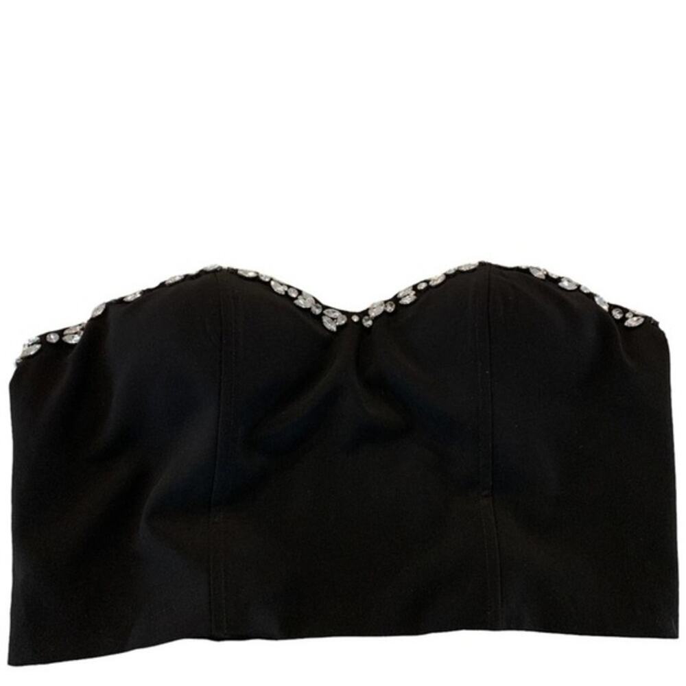 Forever 21 + strapless corset top black‎ with rhinestone accents. Padded cups OX - Picture 11 of 12
